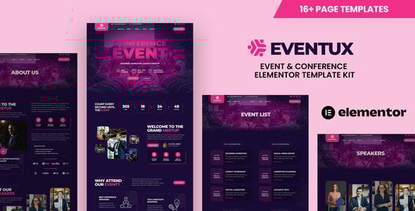 Eventux - Event & Conference Elementor Template Kit